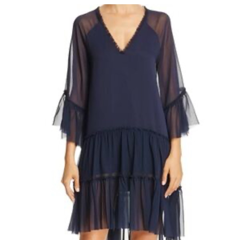 Alice + Olivia Zoey Navy Ruffle Mini Dress – XS